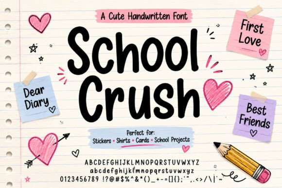 Discover the Charming School Crush Typeface