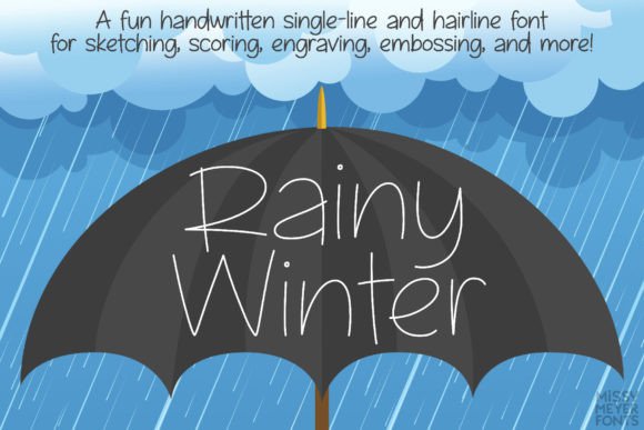 Rainy Winter: A Charming Single-Line Handwritten Font