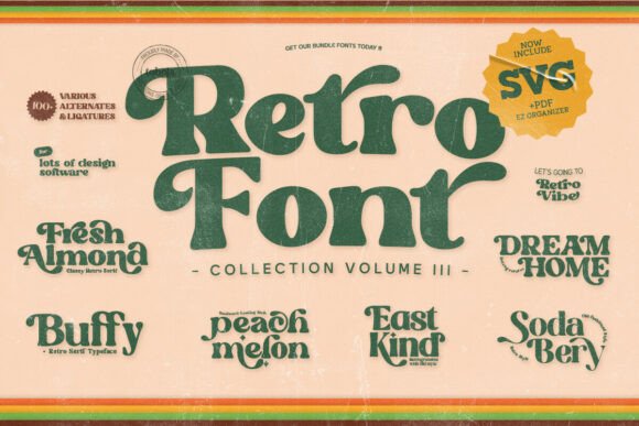 Retro Groovy Bundle: Your Ultimate 60s & 70s Font Collection