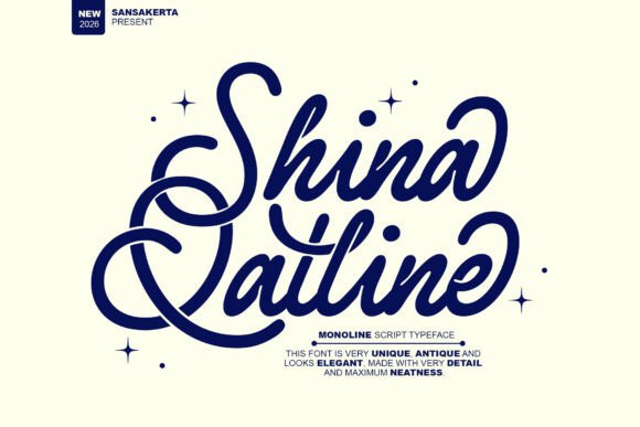 Shina Qatline: Elegant Monoline Script Font